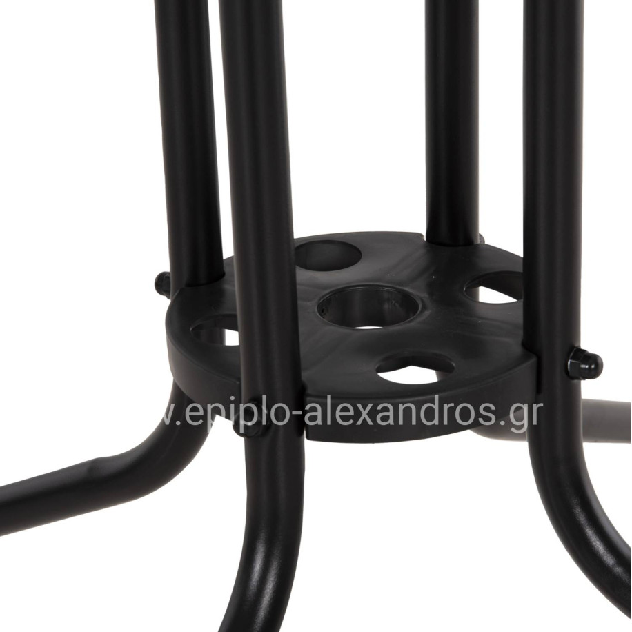 OUTDOOR TABLE SQUARE FIGO HM5972.03 BLACK METAL-GLASS TABLETOP 80Χ80Χ71Hcm