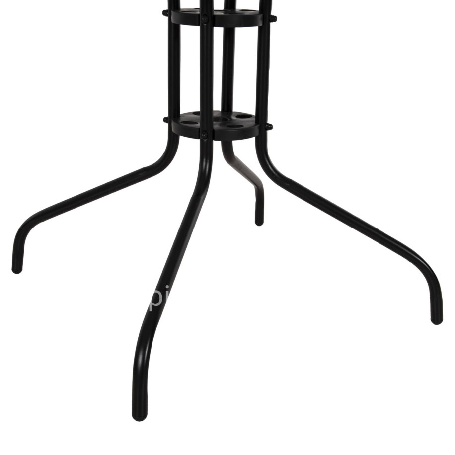 OUTDOOR TABLE SQUARE FIGO HM5972.03 BLACK METAL-GLASS TABLETOP 80Χ80Χ71Hcm