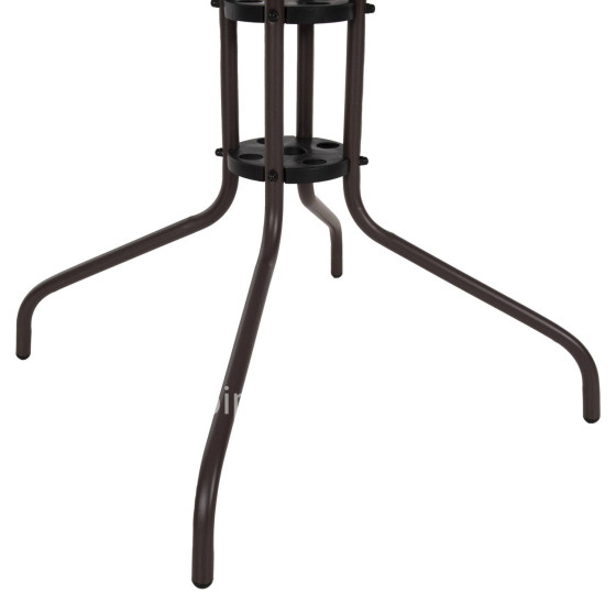 OUTDOOR TABLE SQUARE FIGO HM5972.02 BROWN METAL-GLASS TABLETOP 80Χ80Χ71Hcm