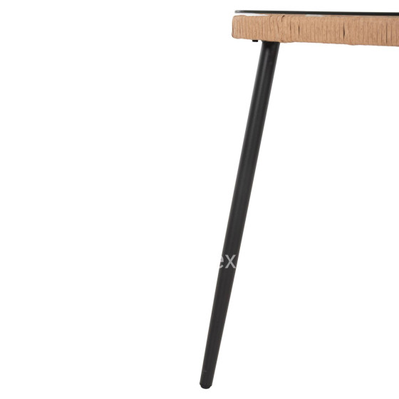 ΤΡΑΠΕΖΙ ΟΡΘΟΓΩΝΙΟ ALLEGRA HM5537.11 ΜΕΤΑΛ.ΜΑΥΡΟ-P.E. RATTAN ΦΥΣΙΚΟ 139,5x79,5x73Υεκ.