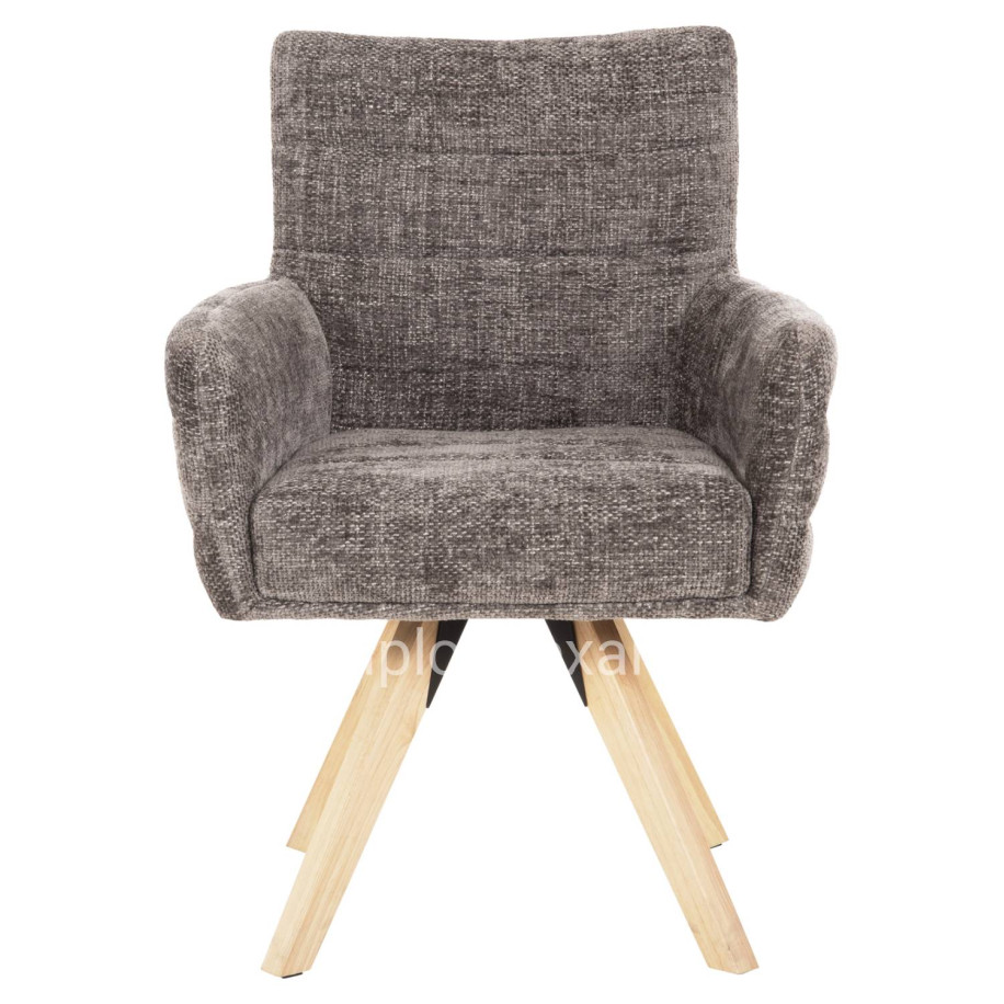 ΠΟΛΥΘΡΟΝΑΚΙ ΤΡΑΠΕΖΑΡΙΑΣ GAZER HM9845.03 ΓΚΡΙ YΦΑΣΜΑ-ΠΟΔΙΑ RUBBERWOOD 66x63x91Υεκ.