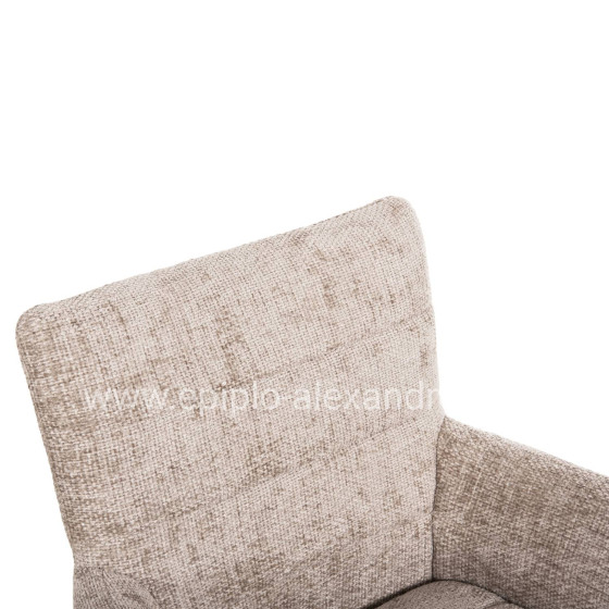 DINING ARMCHAIR GAZER HM9845.04 BEIGE FABRIC-RUBBERWOOD LEGS 66x63x91Hcm.