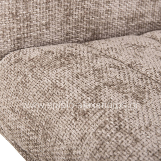 DINING ARMCHAIR GAZER HM9845.04 BEIGE FABRIC-RUBBERWOOD LEGS 66x63x91Hcm.