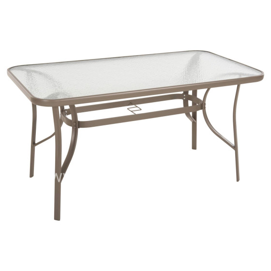 ΤΡΑΠΕΖΙ BRUNO HM5106.04 ΣΑΜΠΑΝΙ ΜΕΤΑΛΛΙΚΟ ΜΕ ΓΥΑΛΙΝΗ ΕΠΙΦΑΝΕΙΑ 140Χ80Χ71Υεκ