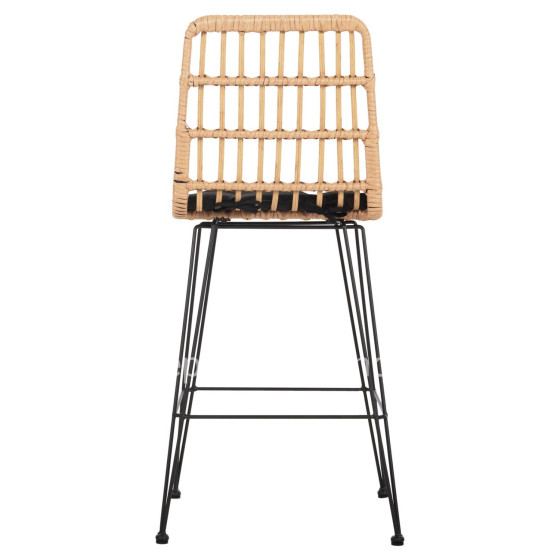 ΣΚΑΜΠΟ ΜΕΣ.ΥΨΟΥΣ ALLEGRA HM5643.11 ΜΕΤΑΛΛΟ&ΜΑΞΙΛΑΡΙ ΜΑΥΡΟ-WICKER ΜΠΕΖ 50x55x103Υεκ.