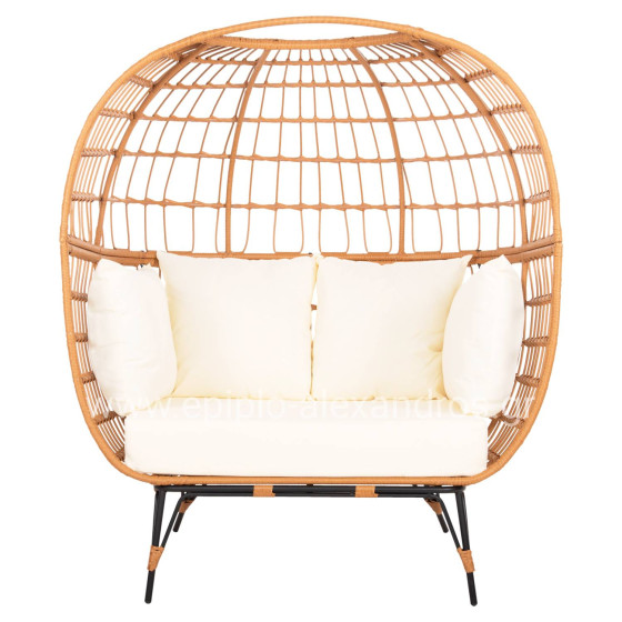 ARMCHAIR FOR TWO NEST TYPE RATTAN MIAMI HM5870.11 132.5x90x154H cm.