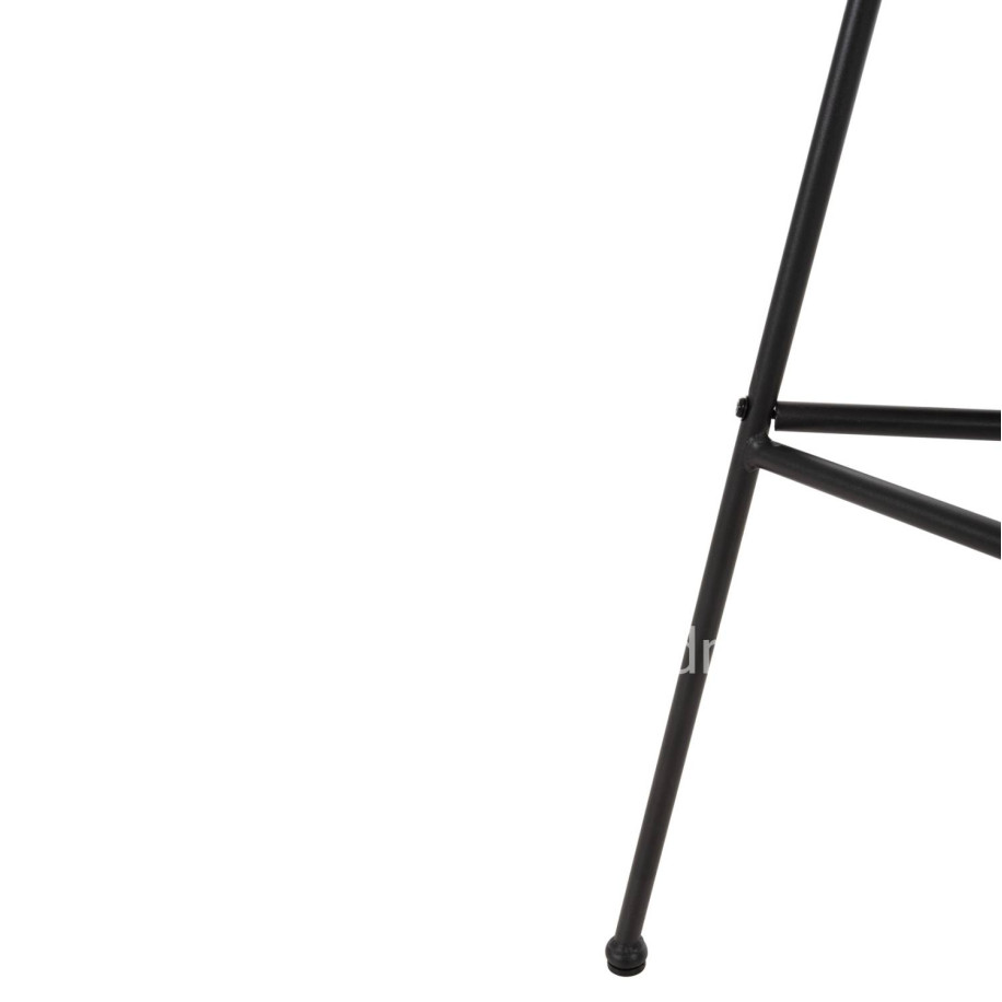 BAR STOOL HIGH SEAT ALLEGRA HM5708.11 METAL&CUSHION IN BLACK-BEIGE WICKER 48x49x99,5Hcm.