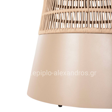 ROUND TABLE SAEID HM6106.04 ALUMINUM IN CHAMPAGNE COLOR-SYNTHETIC ROPE IN BEIGE Φ120x75Hcm.