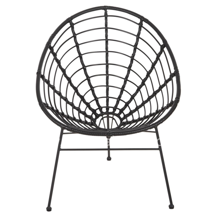 ARMCHAIR NEST-TYPE ALLEGRA HM5458.12 BLACK METAL-WICKER IN BLACK 73x78x88H cm.