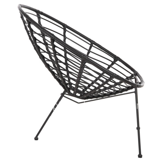 ARMCHAIR NEST-TYPE ALLEGRA HM5458.12 BLACK METAL-WICKER IN BLACK 73x78x88H cm.