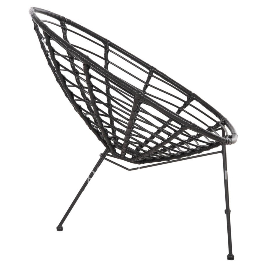 ARMCHAIR NEST-TYPE ALLEGRA HM5458.12 BLACK METAL-WICKER IN BLACK 73x78x88H cm.