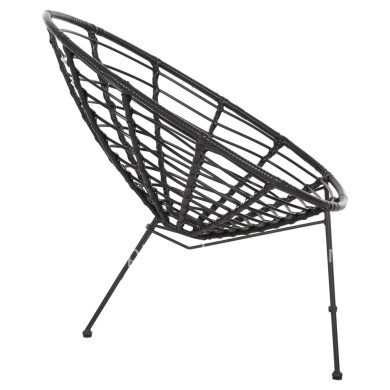 ARMCHAIR NEST-TYPE ALLEGRA HM5458.12 BLACK METAL-WICKER IN BLACK 73x78x88H cm.