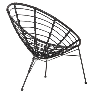 ARMCHAIR NEST-TYPE ALLEGRA HM5458.12 BLACK METAL-WICKER IN BLACK 73x78x88H cm.