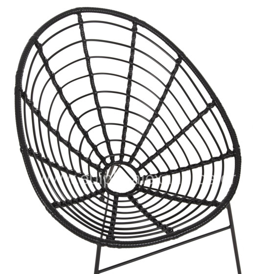 ARMCHAIR NEST-TYPE ALLEGRA HM5458.12 BLACK METAL-WICKER IN BLACK 73x78x88H cm.