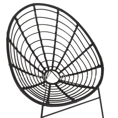 ARMCHAIR NEST-TYPE ALLEGRA HM5458.12 BLACK METAL-WICKER IN BLACK 73x78x88H cm.