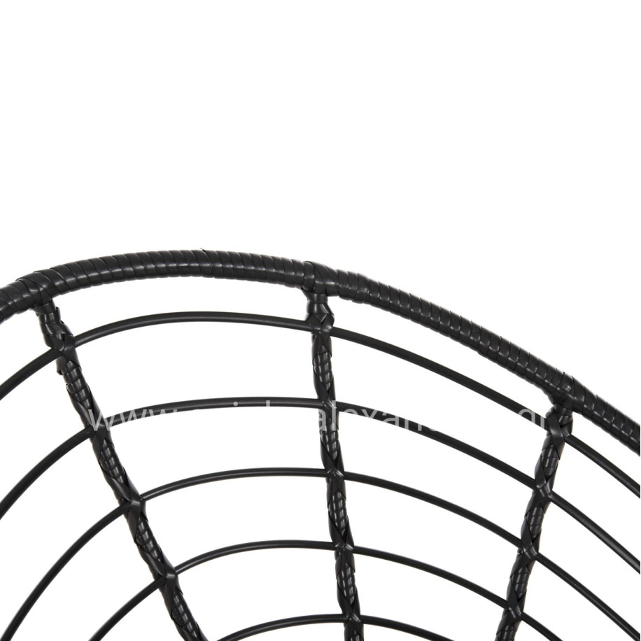 ARMCHAIR NEST-TYPE ALLEGRA HM5458.12 BLACK METAL-WICKER IN BLACK 73x78x88H cm.