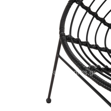ΠΟΛΥΘΡΟΝΑ ΤΥΠΟΥ ΦΩΛΙΑ ΜΕΤΑΛΛΙΚΗ ALLEGRA HM5458.12 ΜΕ WICKER-ΜΑΥΡΟ 73x78x88Υεκ.