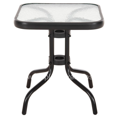 COFFEE TABLE FIGO HM6067.03 METAL IN BLACK-TEMPERED GLASS TOP 45x45x51Hcm.