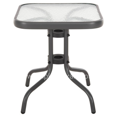 COFFEE TABLE FIGO HM6067.01 METAL IN GREY-TEMPERED GLASS TOP 45x45x51Hcm.