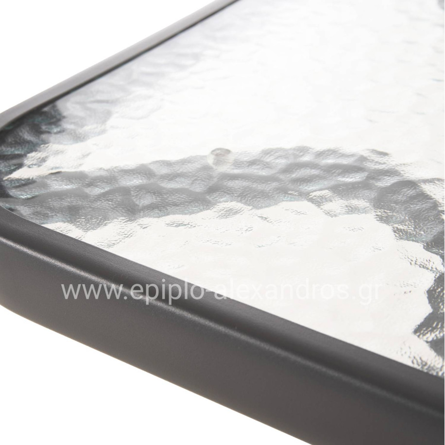 COFFEE TABLE FIGO HM6067.01 METAL IN GREY-TEMPERED GLASS TOP 45x45x51Hcm.