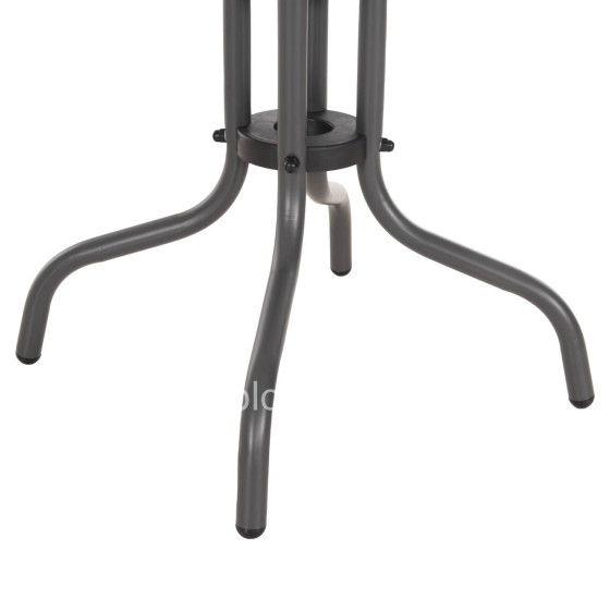 ΤΡΑΠΕΖΙ ΒΟΗΘΗΤΙΚΟ FIGO HM6067.01 ΜΕΤΑΛΛΙΚΟ ΓΚΡΙ-ΓΥΑΛΙΝΗ ΕΠΙΦΑΝΕΙΑ 45x45x51Yεκ