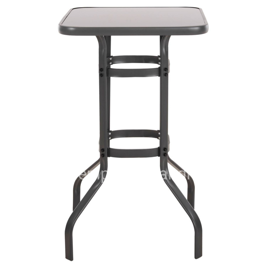 BAR TABLE SQUARE FIGGY HM6066.01 METALLIC GREY-TEMPERED GLASS 60x60x100Hcm.