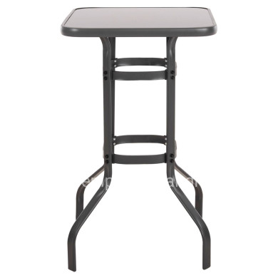 BAR TABLE SQUARE FIGGY HM6066.01 METALLIC GREY-TEMPERED GLASS 60x60x100Hcm.