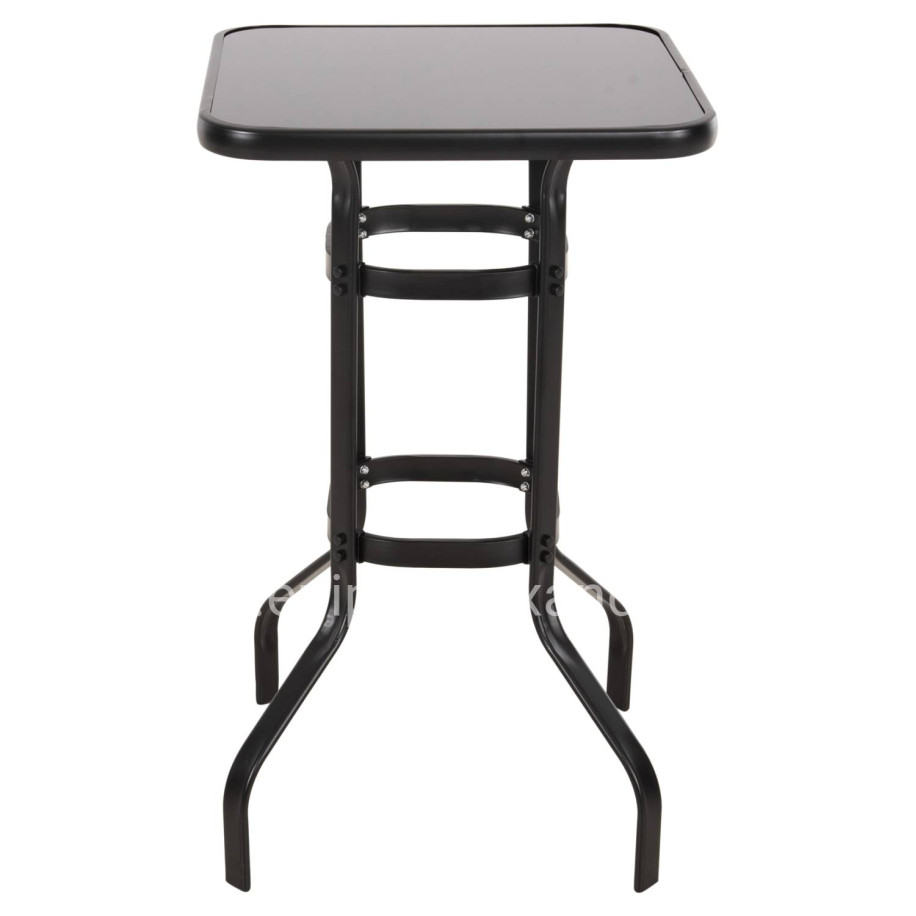 BAR TABLE SQUARE FIGGY HM6066.03 METALLIC BLACK-TEMPERED GLASS 60x60x100Hcm.