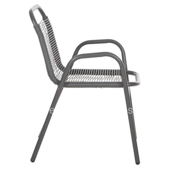 OUTDOOR ARMCHAIR AVRIL HM5968.01 METAL AND SYNTHETIC RATTAN IN GREY COLOR 54.5x56x78H
