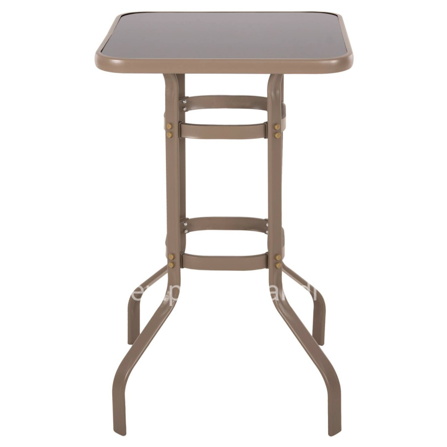 BAR TABLE SQUARE FIGGY HM6066.04 METALLIC CHAMPAGNE-COLORED-TEMPERED GLASS 60x60x100Hcm.
