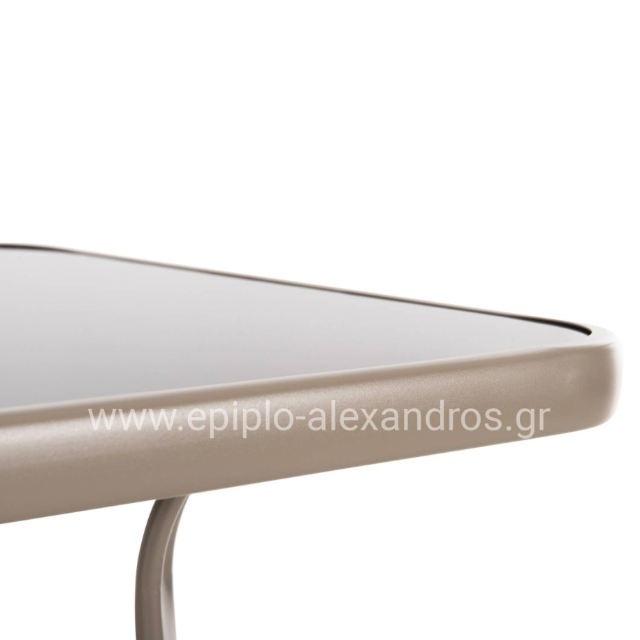 BAR TABLE SQUARE FIGGY HM6066.04 METALLIC CHAMPAGNE-COLORED-TEMPERED GLASS 60x60x100Hcm.