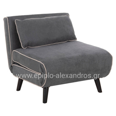 ΠΟΛΥΘΡΟΝΑ ΚΡΕΒΑΤΙ BRAXTON HM8425.10 ΣΚΟΥΡΟ ΓΚΡΙ ΥΦΑΣΜΑ 78x88x78Υεκ.