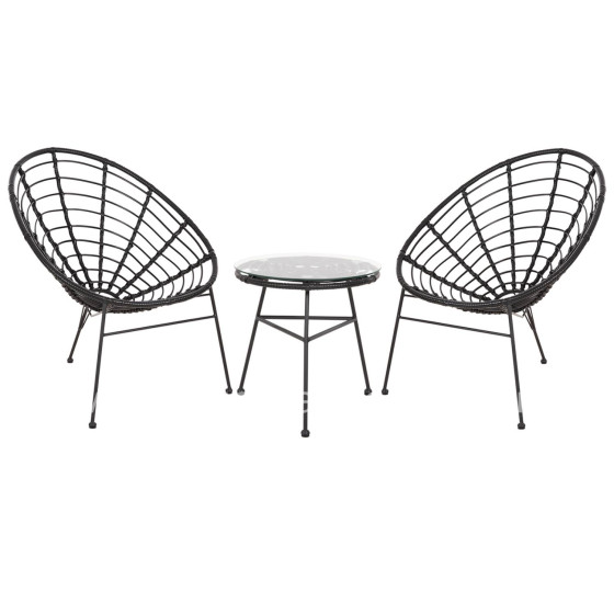 ΣΕΤ ΕΞΩΤΕΡΙΚΟΥ ΧΩΡΟΥ 3ΤΜΧ ALLEGRA HM21047.12 ΜΑΥΡΟ ΣΥΝΘ.RATTAN & ΜΕΤΑΛΛΟ
