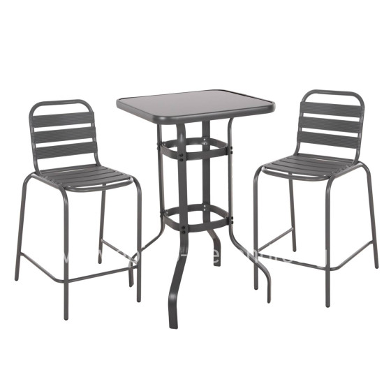 ΣΕΤ 3ΤΜΧ ΕΞΩΤΕΡΙΚΟΥ ΧΩΡΟΥ LAURA HM21054.01 ΓΚΡΙ ΜΕΤΑΛΛΟ & ΑΛΟΥΜΙΝΙΟ