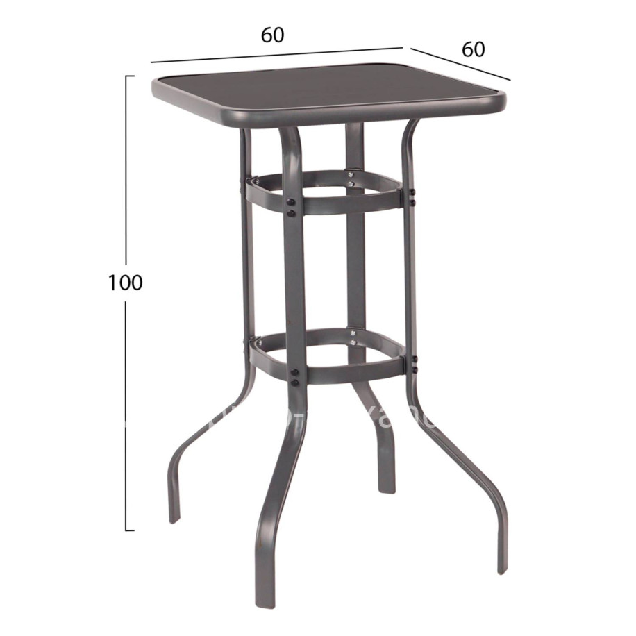OUTDOOR LOUNGE SET 3PCS LAURA HM21054.01 GREY METAL & ALUMINUM