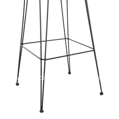 BAR STOOL ALLEGRA HM5690.11 METAL&CUSHION BLACK-WICKER BEIGE 55x54x108Hcm.