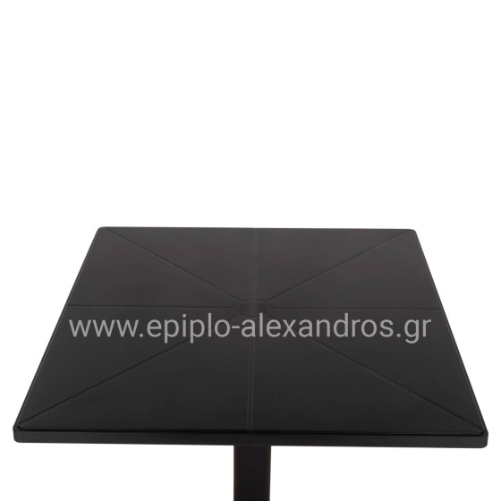 ΤΡΑΠΕΖΙ ΠΟΛΥΠΡΟΠΥΛΕΝΙΟΥ ΤΕΤΡΑΓΩΝΟ TERRIN HM6125.12 ΜΑΥΡΟ 60,5x60,5x76,5Υεκ.