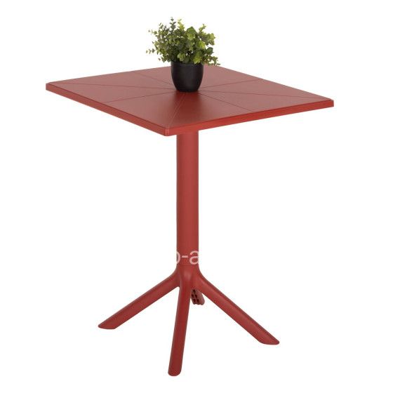 SQUARE POLYPROPYLENE TABLE TERRIN HM6125.16 RED 60,5x60,5x76,5Hcm.