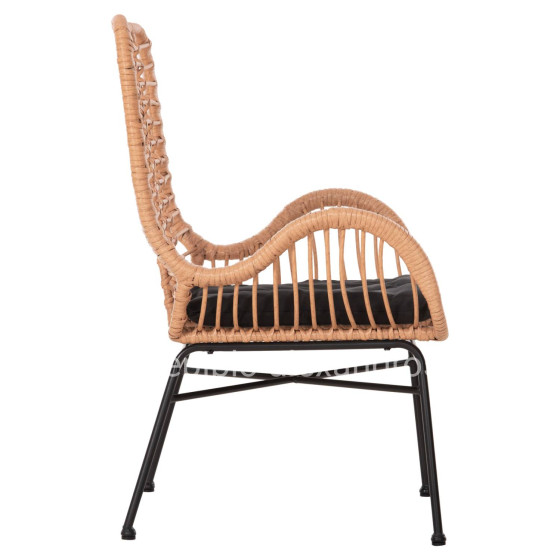 ΠΟΛΥΘΡΟΝΑ ΣΤΥΛ ΜΠΕΡΖΕΡΑΣ ALLEGRA HM5704.11 P.E.RATTAN ΜΠΕΖ-ΜΑΥΡΟ ΜΕΤΑΛΛΟ 66x59x90Υεκ.