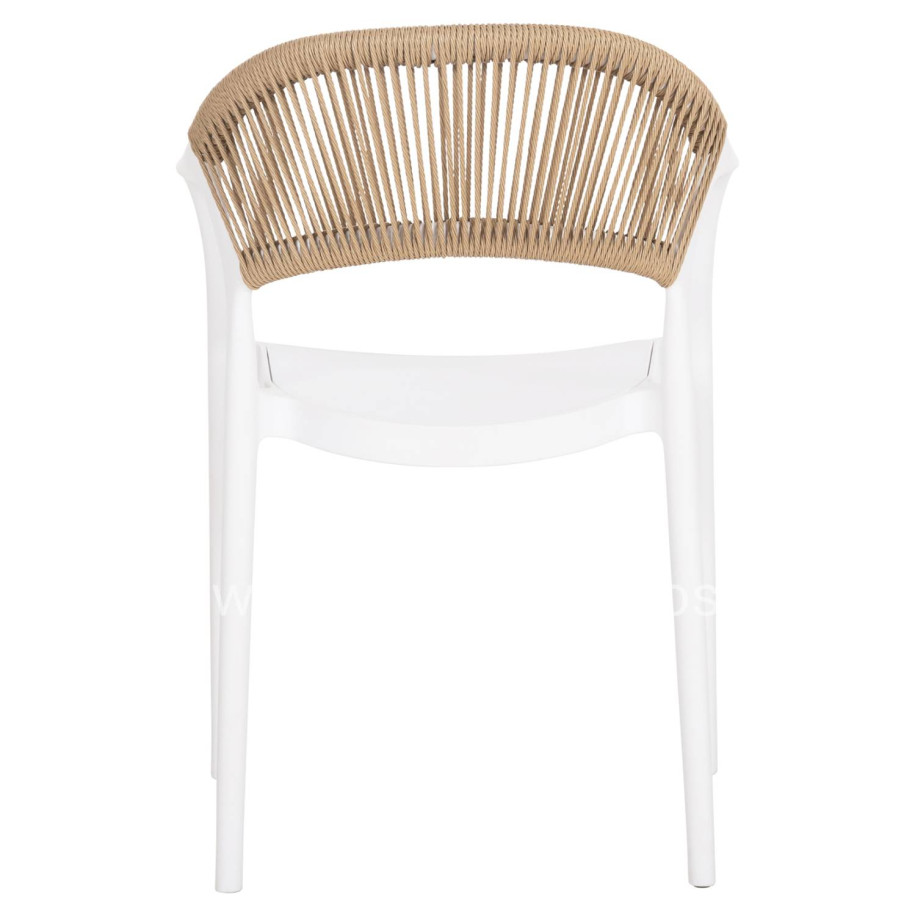 ARMCHAIR POLYPROPYLENE EVA HM6155.01 WHITE WITH BEIGE PP ROPE 56.5x53x80Hcm.