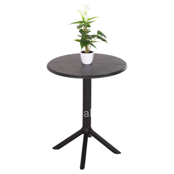 ΤΡΑΠΕΖΙ ΠΟΛΥΠΡΟΠΥΛΕΝΙΟΥ ΣΤΡΟΓΓΥΛΟ TERRIN HM6124.12 ΜΑΥΡΟ Φ60x75Υεκ.