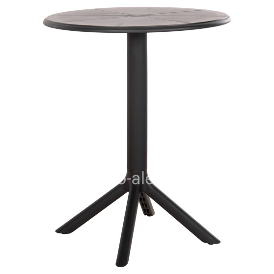 ΤΡΑΠΕΖΙ ΠΟΛΥΠΡΟΠΥΛΕΝΙΟΥ ΣΤΡΟΓΓΥΛΟ TERRIN HM6124.12 ΜΑΥΡΟ Φ60x75Υεκ.