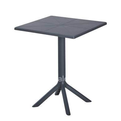 SQUARE POLYPROPYLENE TABLE TERRIN HM6125.20 DARK GREY 60,5x60,5x76,5Hcm.