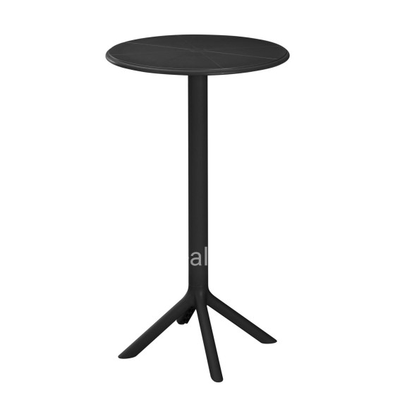 BAR TABLE ROUND TERRIN HM6126.12 POLYPROPYLENE BLACK Φ61x107Hcm.