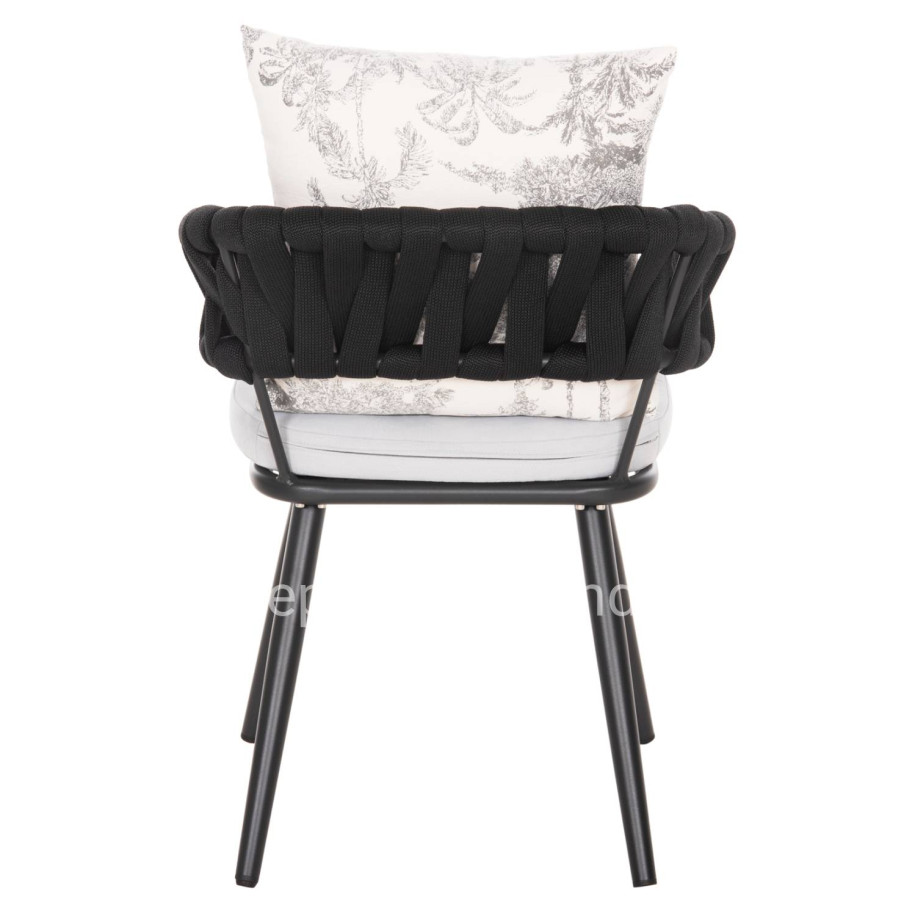ARMCHAIR ALUMINUM CAMDEN HM6141.01 BACK CUSHION IN ECRU WITH PRINT DESIGN-ANTHRACITE 56x60x72-87Hcm.