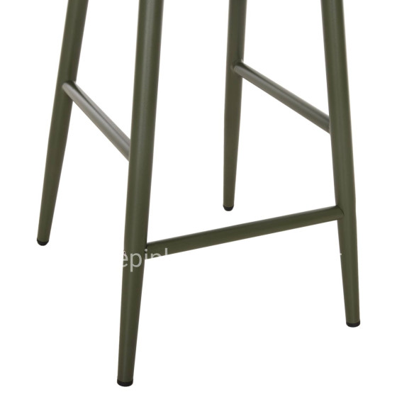 BAR STOOL ALUMINUM CAMDEN HM6142.09 BACK CUSHION WITH PRINT PATTERN-DARK OLIVE 56x60x108Hcm.