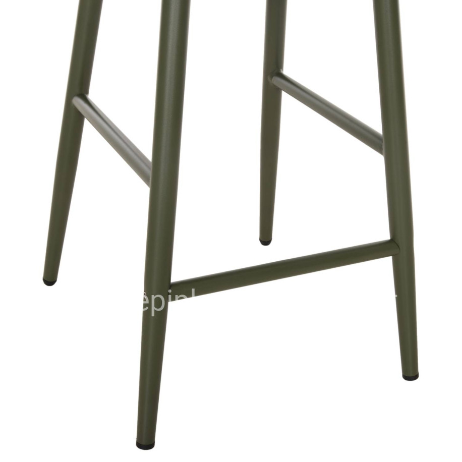 BAR STOOL ALUMINUM CAMDEN HM6142.09 BACK CUSHION WITH PRINT PATTERN-DARK OLIVE 56x60x108Hcm.