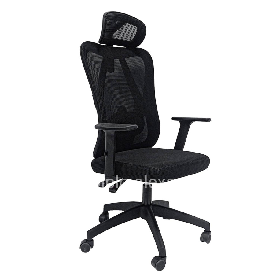 OFFICE CHAIR MEXER ΗΜ1195.01 BLACK MESH-BLACK METAL BASE 68x70x136Hcm.