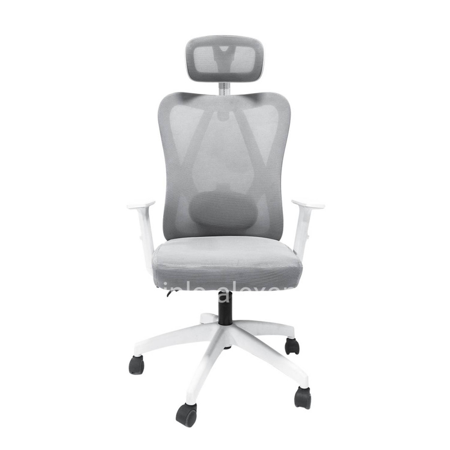 OFFICE CHAIR MEXER HM1195.02 GREY MESH-WHITE METAL BASE 68x70x136Hcm.