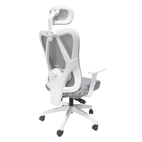 ΚΑΡΕΚΛΑ ΓΡΑΦΕΙΟΥ MEXER HM1195.02 ΓΚΡΙ MESH-ΜΕΤΑΛ.ΒΑΣΗ-ΣΚΕΛΕΤΟΣ ΛΕΥΚΟΣ 68x70x136Υεκ.